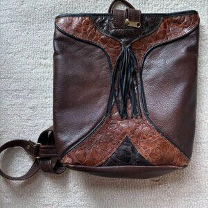 Brown Leather Backpack/Shoulder bag
